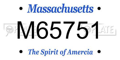 M65751 Massachusetts License Plate