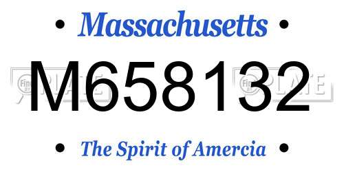 M658132 Massachusetts License Plate