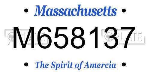 M658137 Massachusetts License Plate