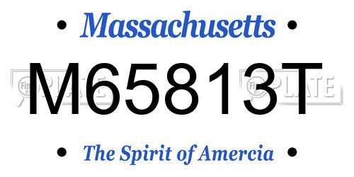 M65813T Massachusetts License Plate