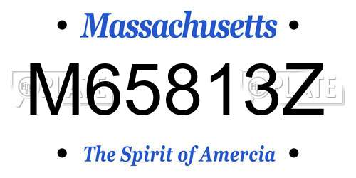 M65813Z Massachusetts License Plate