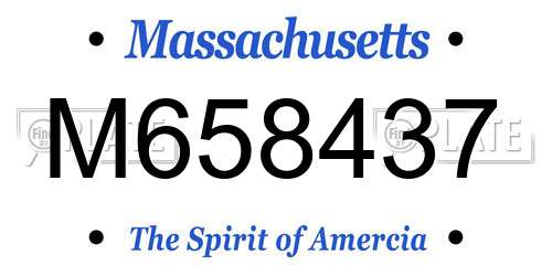 M658437 Massachusetts License Plate