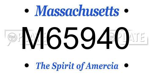 M65940 Massachusetts License Plate