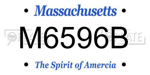 M6596B Massachusetts License Plate