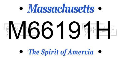 M66191H Massachusetts License Plate