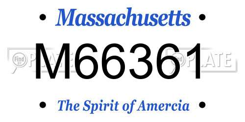 M66361 Massachusetts License Plate