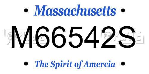 M66542S Massachusetts License Plate