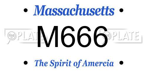 M666 Massachusetts License Plate