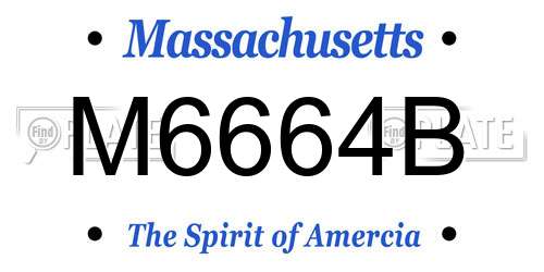 M6664B Massachusetts License Plate