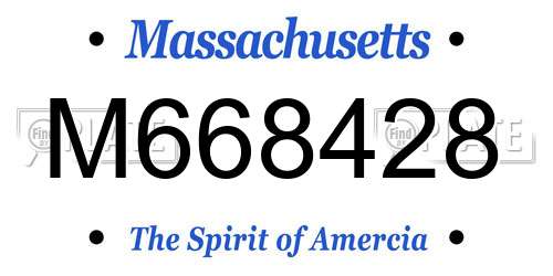 M668428 Massachusetts License Plate