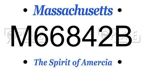 M66842B Massachusetts License Plate