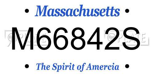 M66842S Massachusetts License Plate