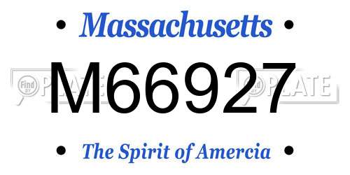 M66927 Massachusetts License Plate