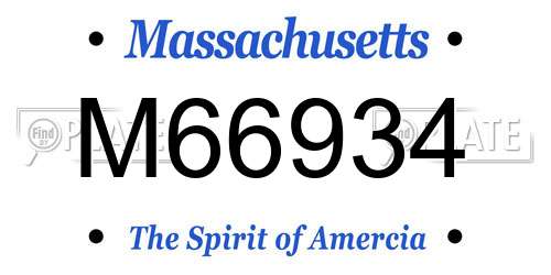 M66934 Massachusetts License Plate