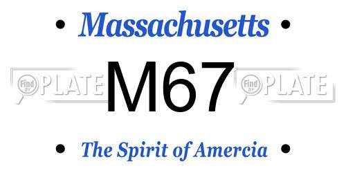 M67 Massachusetts License Plate