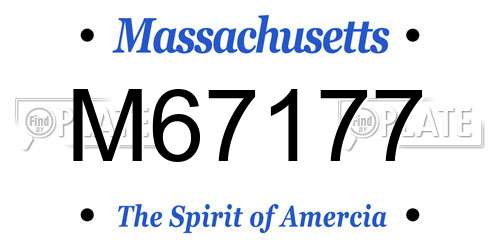 M67177 Massachusetts License Plate
