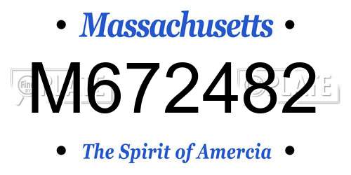 M672482 Massachusetts License Plate