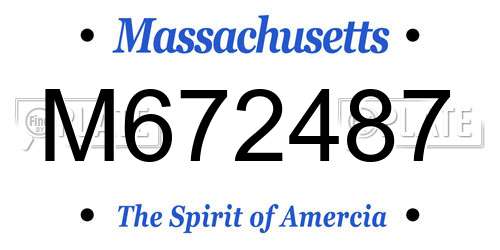 M672487 Massachusetts License Plate