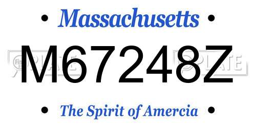 M67248Z Massachusetts License Plate