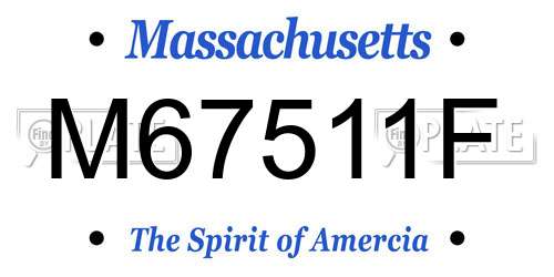 M67511F Massachusetts License Plate