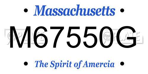 M67550G Massachusetts License Plate