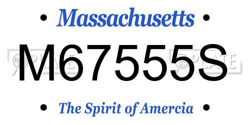 M67555S Massachusetts License Plate