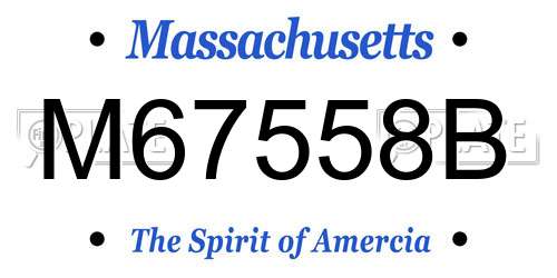 M67558B Massachusetts License Plate