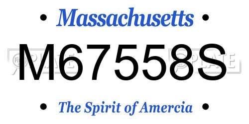 M67558S Massachusetts License Plate
