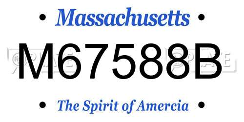 M67588B Massachusetts License Plate