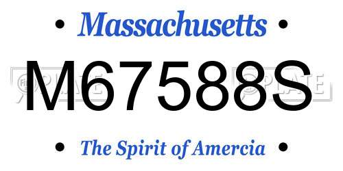 M67588S Massachusetts License Plate