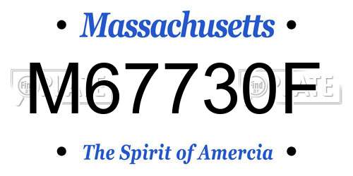 M67730F Massachusetts License Plate