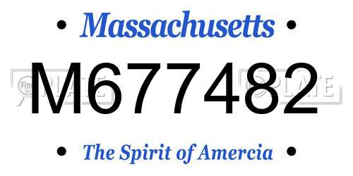 M677482 Massachusetts License Plate