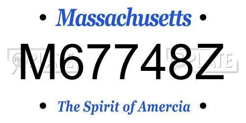 M67748Z Massachusetts License Plate
