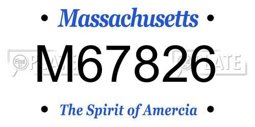 M67826 Massachusetts License Plate