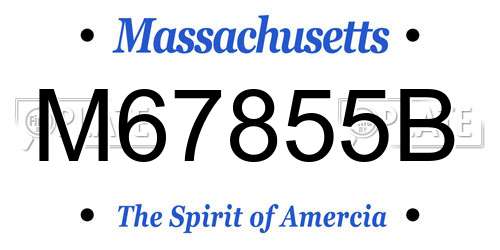 M67855B Massachusetts License Plate