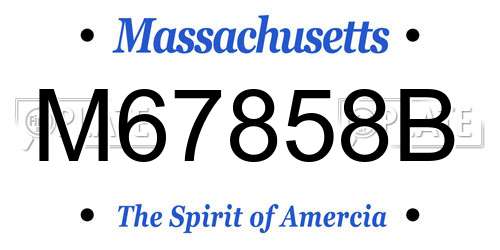 M67858B Massachusetts License Plate