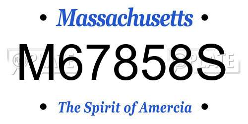 M67858S Massachusetts License Plate