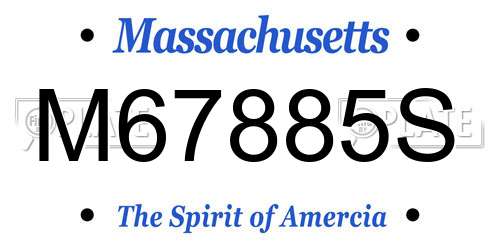 M67885S Massachusetts License Plate