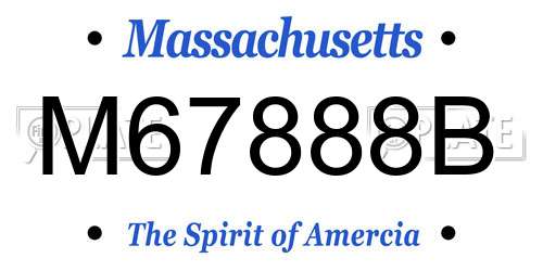 M67888B Massachusetts License Plate