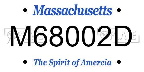 M68002D Massachusetts License Plate