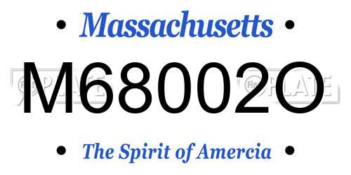 M68002O Massachusetts License Plate