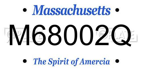 M68002Q Massachusetts License Plate