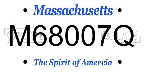 M68007Q Massachusetts License Plate