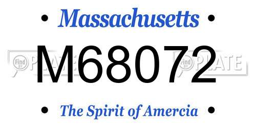 M68072 Massachusetts License Plate