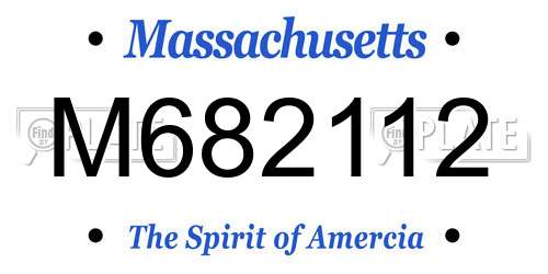 M682112 Massachusetts License Plate