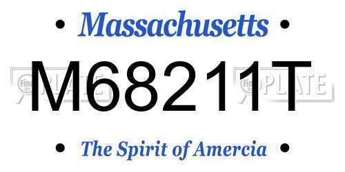 M68211T Massachusetts License Plate