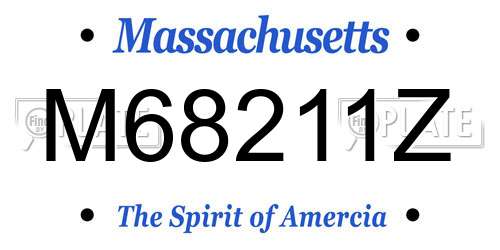 M68211Z Massachusetts License Plate