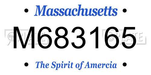 M683165 Massachusetts License Plate