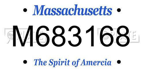 M683168 Massachusetts License Plate