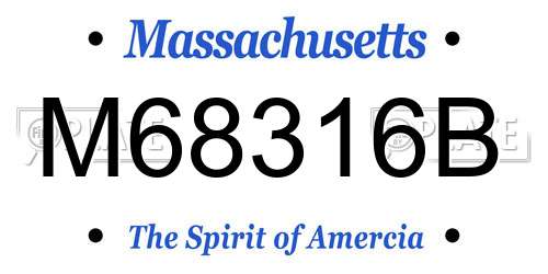M68316B Massachusetts License Plate